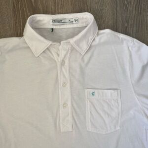 Criquet Men’s classic white golf polo | size medium